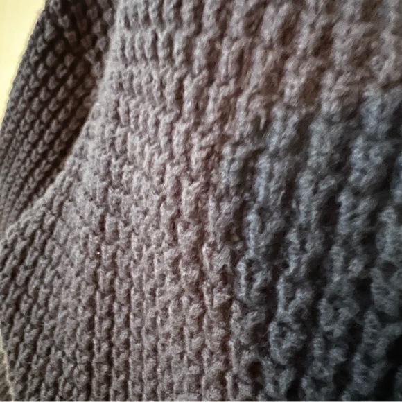 Lands’ End navy blue one snap button cardigan chunky weave sweater size Medium - Picture 2 of 7